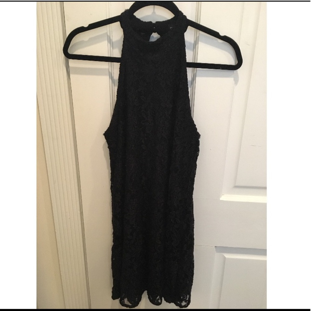 Forever 21 High Neck Lace Keyhole Dress